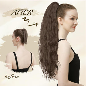 FESHFEN dark brown shade blends with most natural hair tones for seamless integration