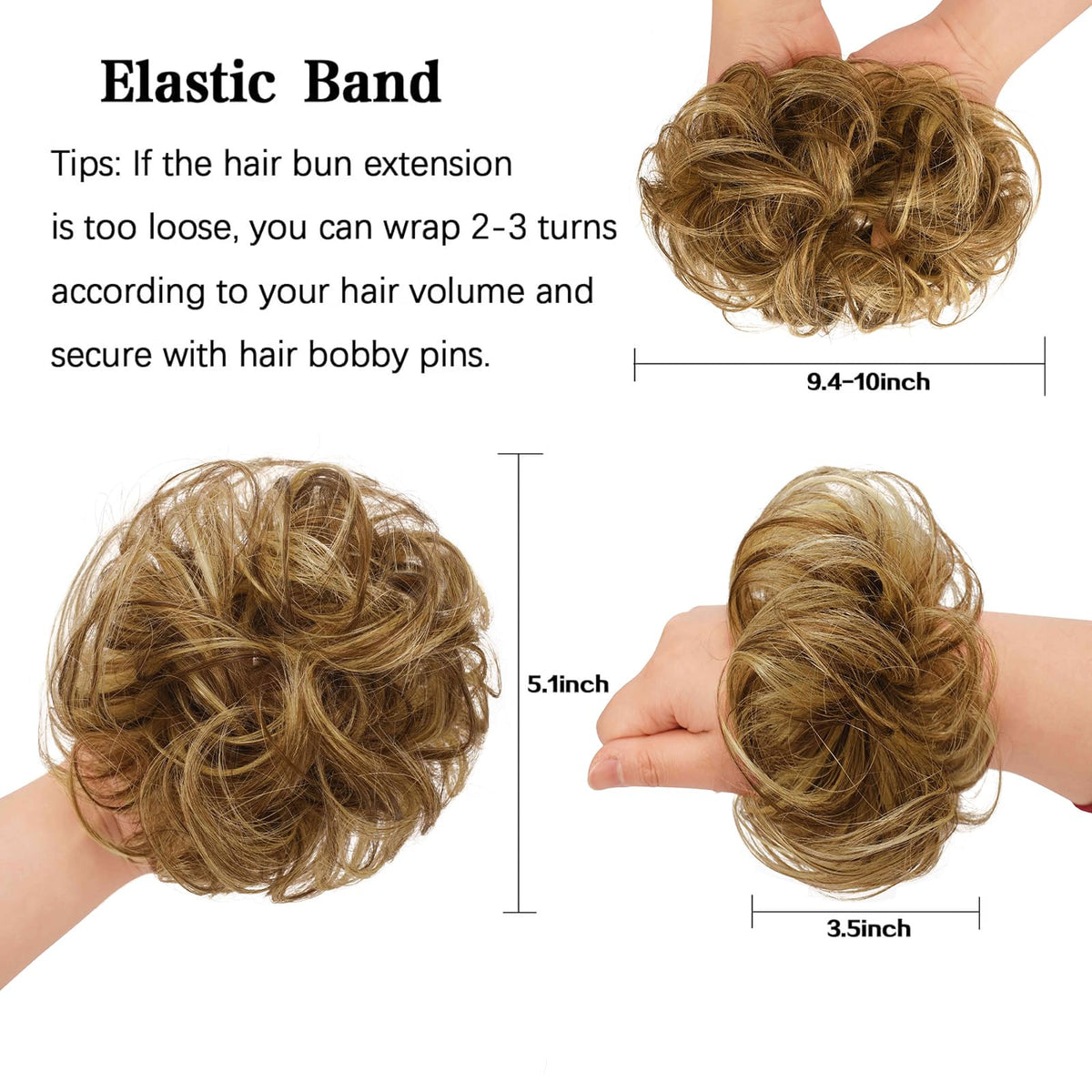 FESHFEN elastic-band-secure keeps ponytail secure for all-day wear.