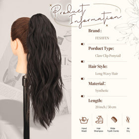 FESHFEN ponytail suitable for parties, cosplay, and dates