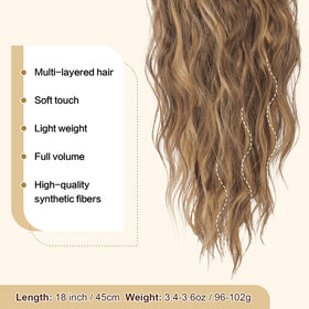 FESHFEN 18-inch ponytail adds dramatic length with soft waves
