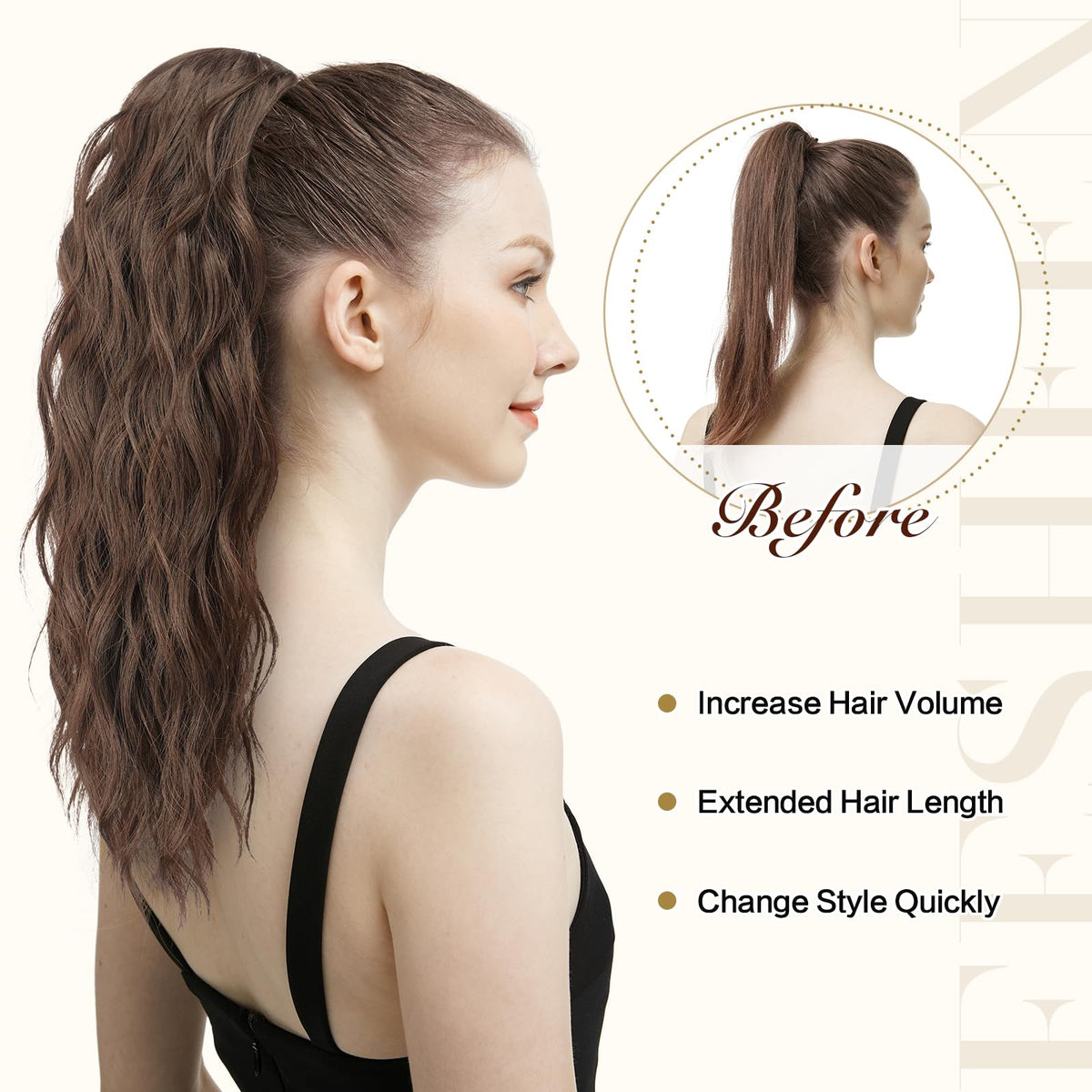 FESHFEN golden brown mix blonde blends for seamless color