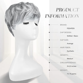 FESHFEN short pixie wig with textured layers for versatile styling.