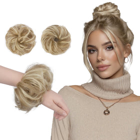 FESHFEN small messy bun setup for quick, stylish updo on thin hair.