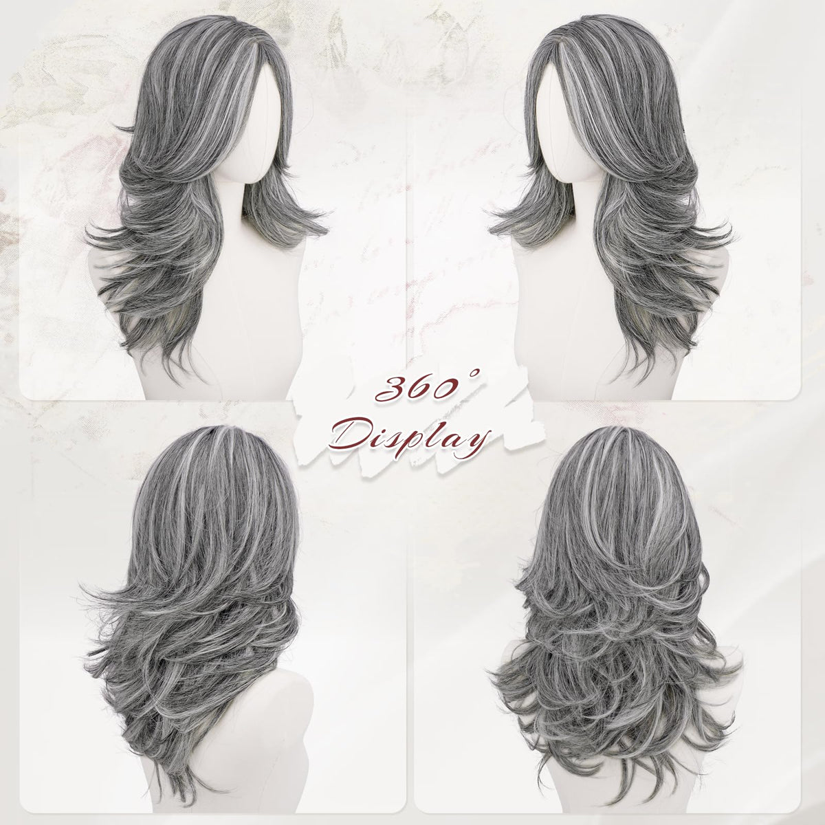 FESHFEN close-up of soft synthetic hair texture for realistic look