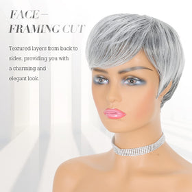 FESHFEN synthetic wig with heat-resistant fibers for easy styling.