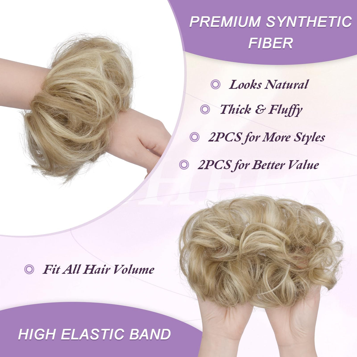 FESHFEN thin hair-friendly fit supports stable bun all day.