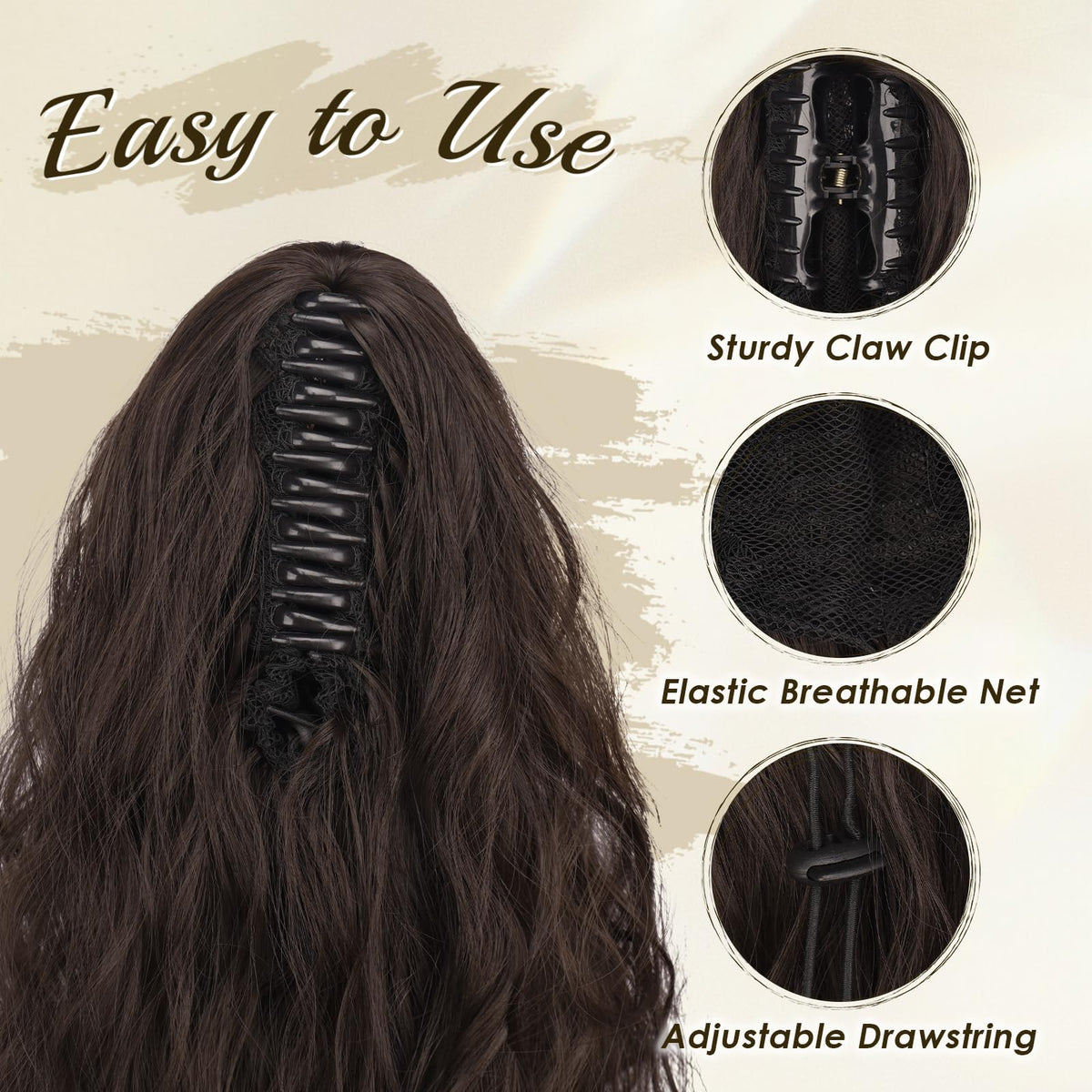 FESHFEN wavy curly texture creates natural movement and styling versatility