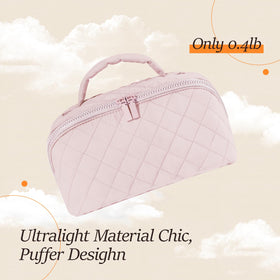 Festivalment makeup bag pink lay-flat open design for visibility