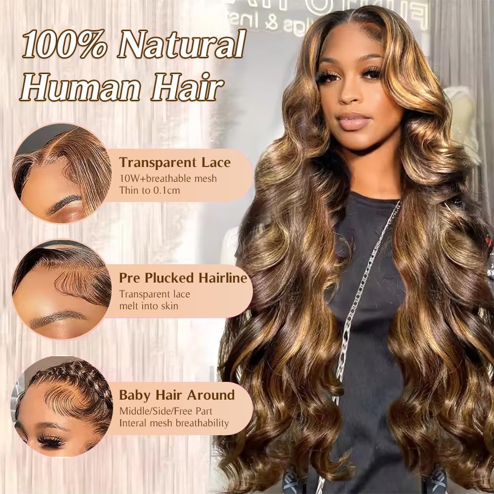 FFEGG body wave wig offers soft texture and versatile styling.