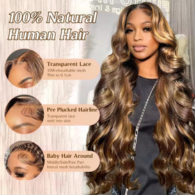 FFEGG body wave wig offers soft texture and versatile styling.
