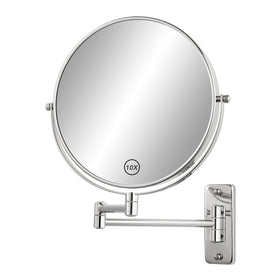 FFowcye 8-inch wall-mounted makeup mirror with 1x/10x magnification for precise detailing.