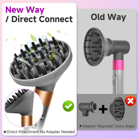 FFsign wide-coverage diffuser accelerates drying for quicker styling.