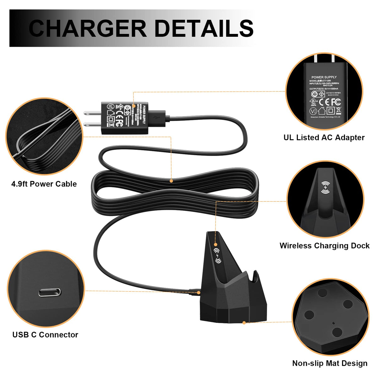 FGIEU 1.5m power cord offers flexible placement during grooming.
