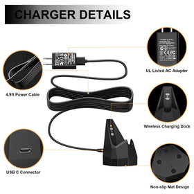 FGIEU 1.5m power cord offers flexible placement during grooming.