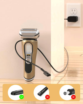 FGIEU Braun shaver charger cable length and cord design for flexible indoor use