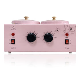 FHATSJ double-pots wax warmer pink top view showing dual pots for salon or home use.
