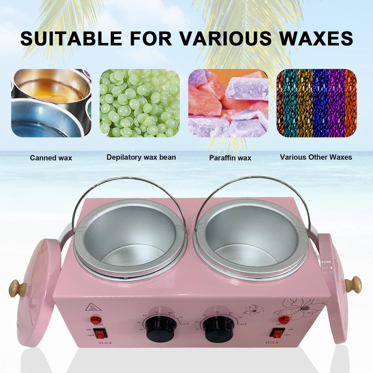 FHATSJ wax warmer front view highlighting thermostat display for precise temperature control.