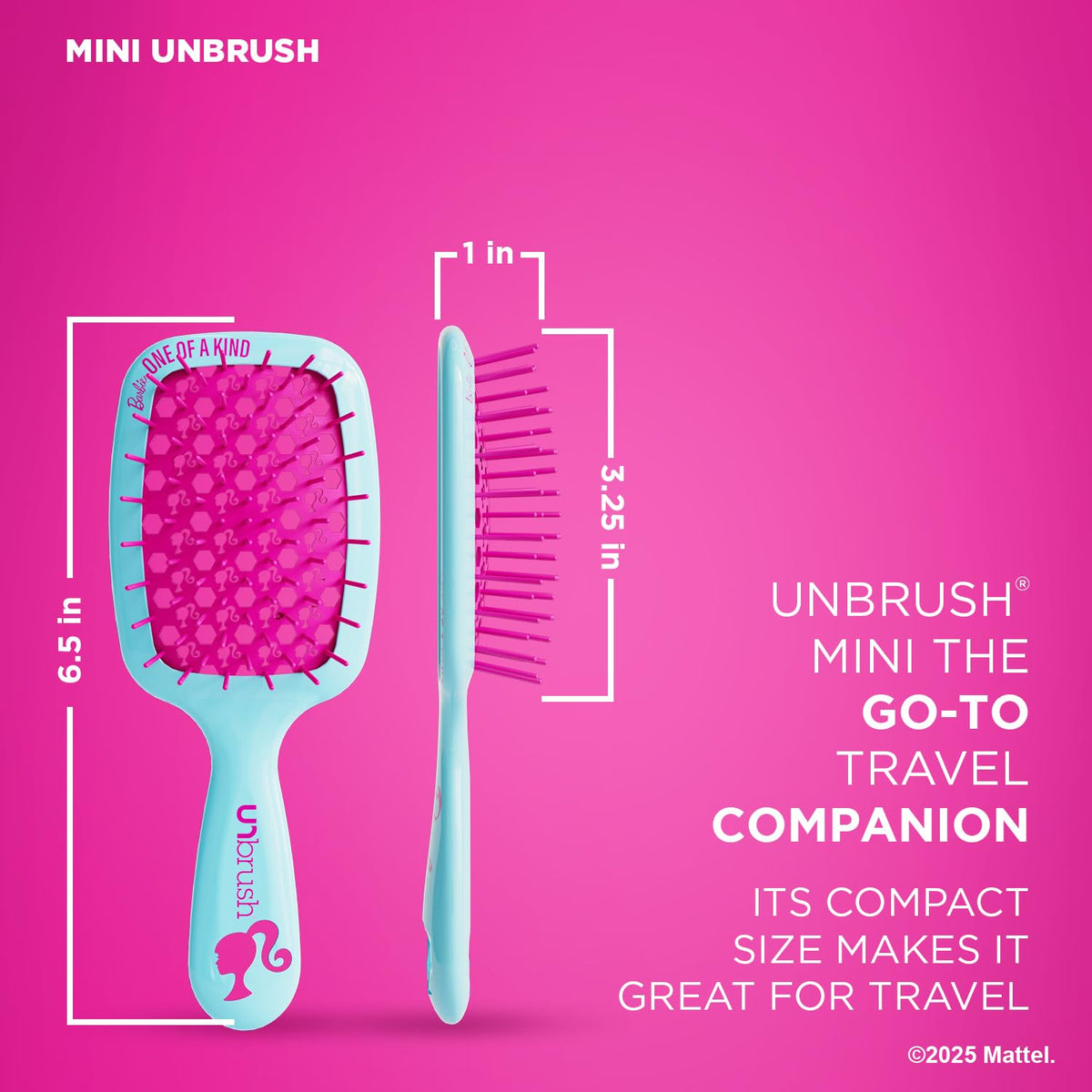FHI Barbie UNbrush ultra-light handle for comfortable grip during detangling