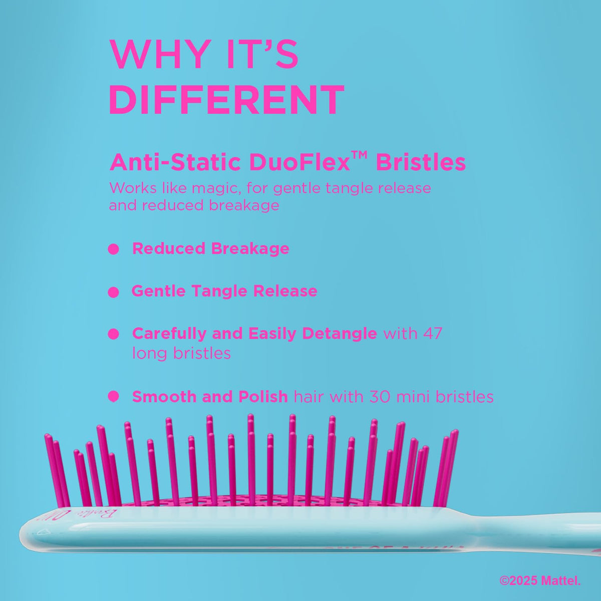 Detail of FHI Barbie UNbrush Mini bristles for precise smoothing on small sections