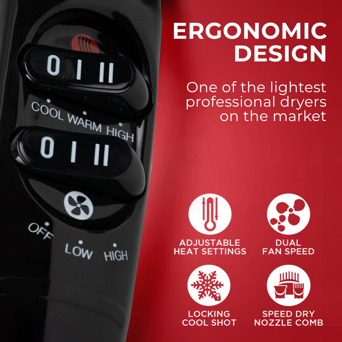 FHI Heat Platform Nano Lite Pro 1900 side view, ergonomic design for comfort.
