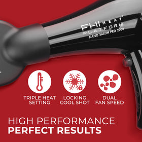 FHI Heat Platform Nano Pro 2000 dryer side view for balanced styling control.
