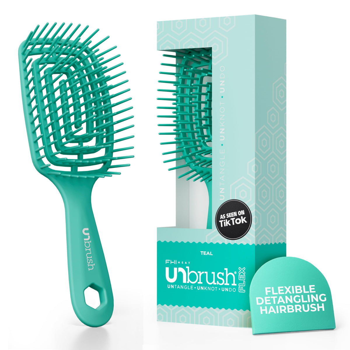FHI Heat UNbrush Flex close up of spiral DuoFlex bristles for gentle detangling