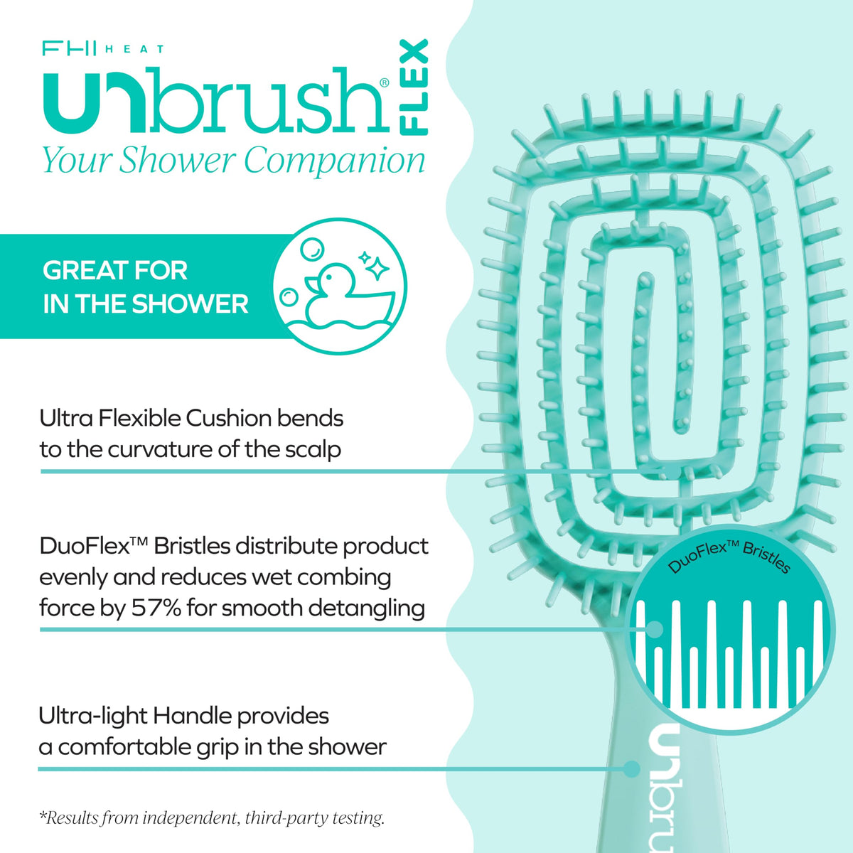FHI Heat UNbrush Flex bristles distribute conditioner evenly for smoother results
