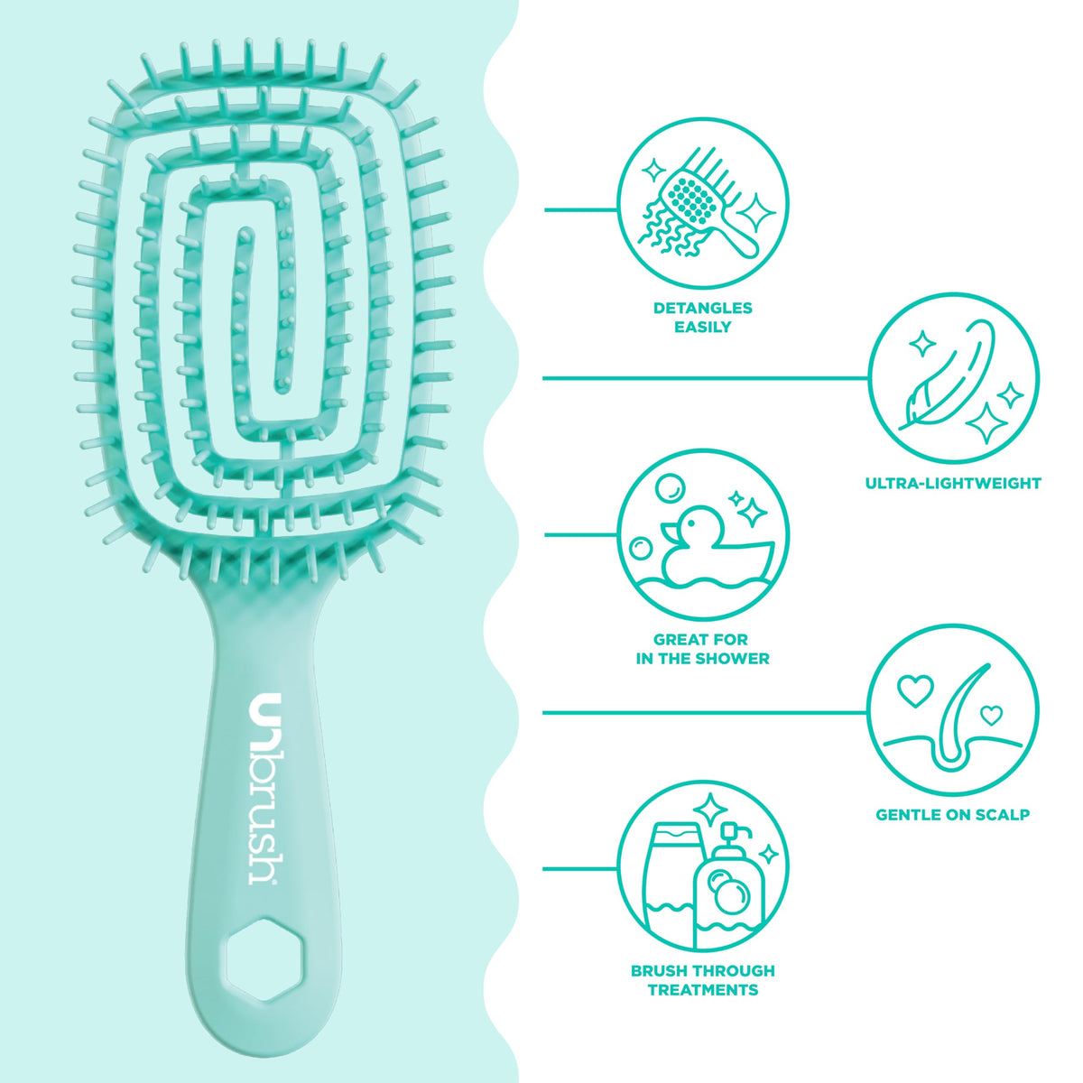 FHI Heat UNbrush Flex in shower detangles wet hair efficiently