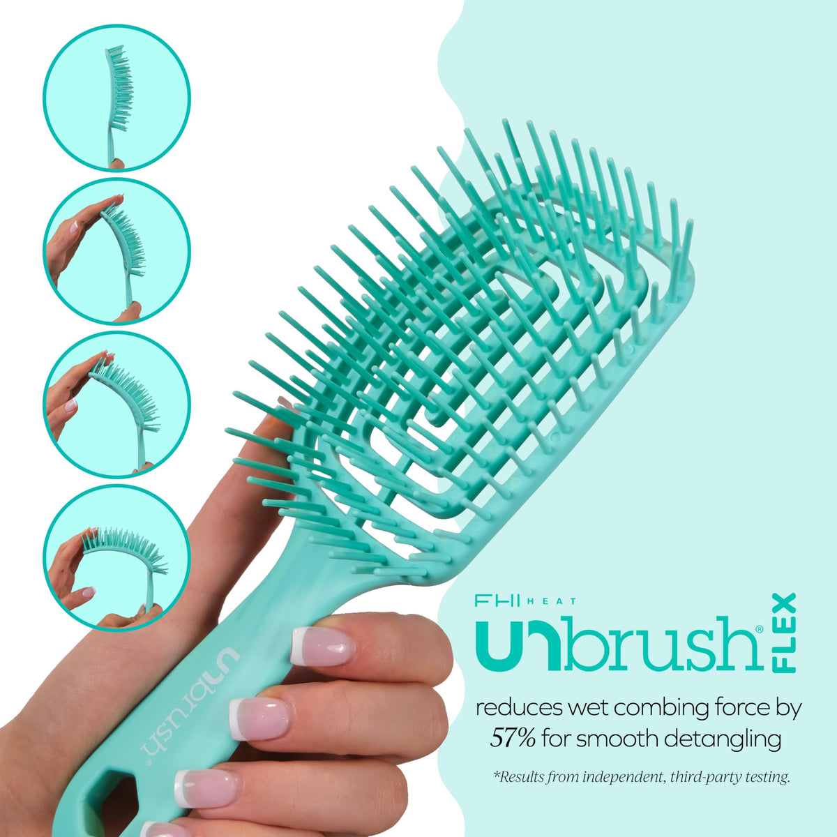 FHI Heat UNbrush Flex lightweight handle for shower or on the go styling