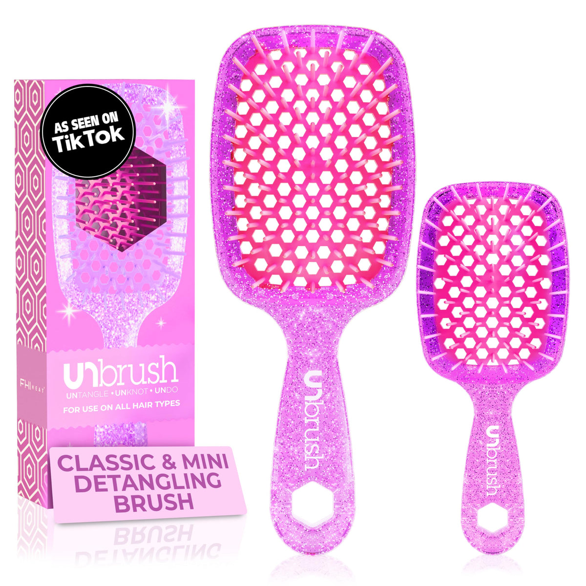 FHI Heat UNbrush Original detangling brush with DuoFlex bristles for pain-free detangling