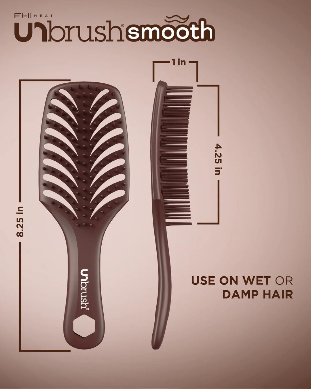 FHI Heat UNbrush Smooth bristles reduce frizz while adding shine