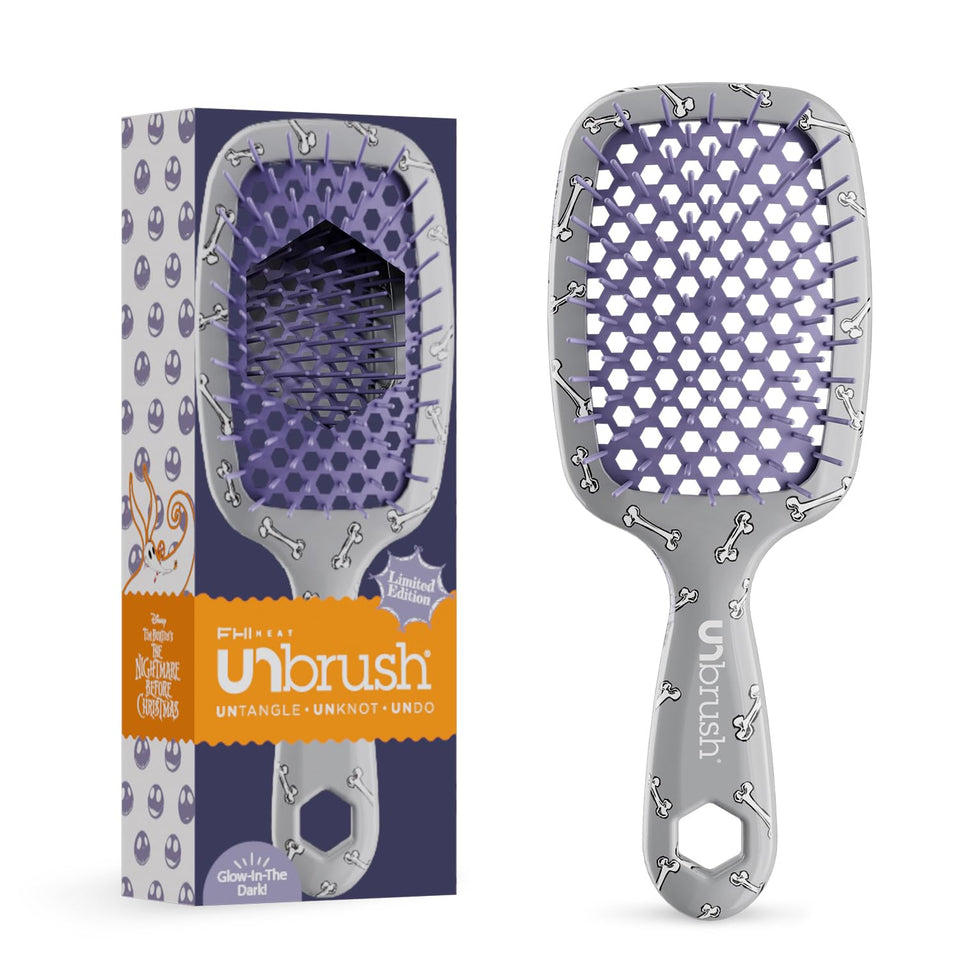FHI Heat UNbrush detangler for wet and dry hair with gentle knot release.
