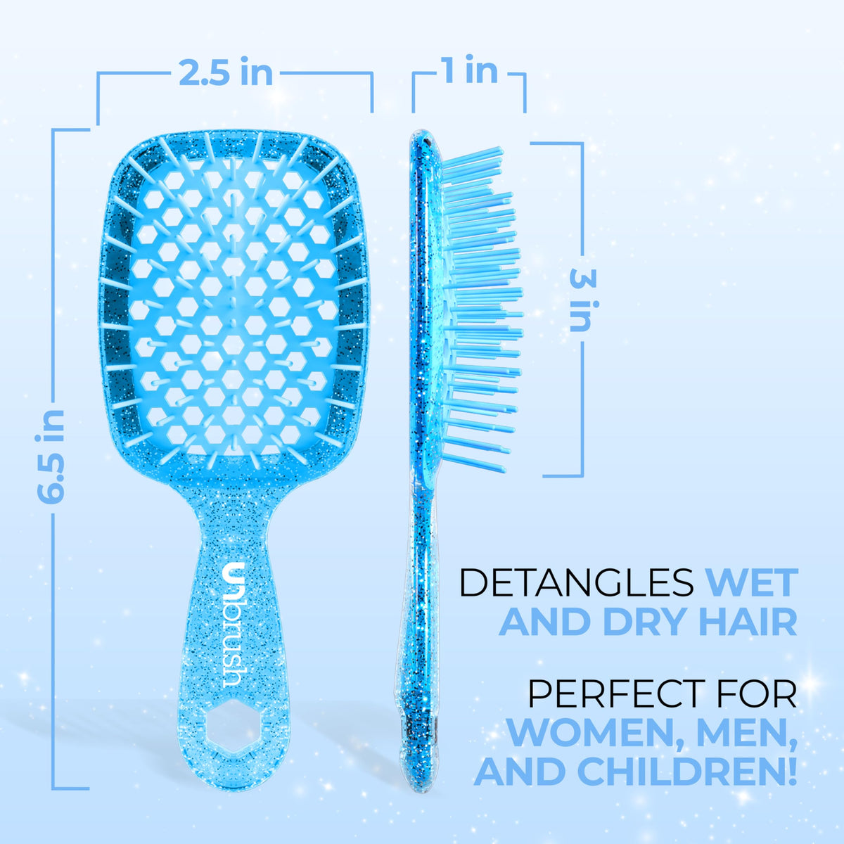 FHI Heat UNbrush Mini detangles wet or dry hair with versatility