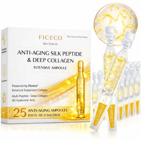 Ficeco NAD+ Silk Peptides Serum bottle showcases premium packaging for anti-aging skincare