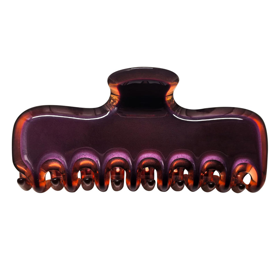 FidesAmor large 3.8in acetate rectangle clip in pink provides secure everyday hold.