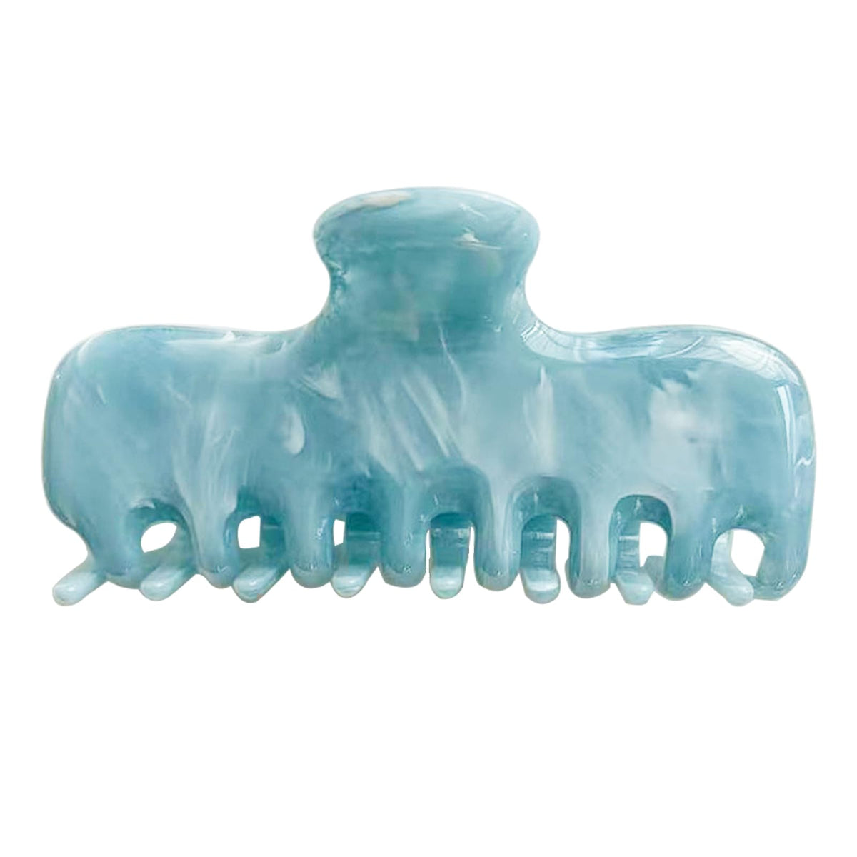FidesAmor large rectangle jelly clip in blue for secure, salon-quality hold on thick or thin hair.