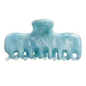 FidesAmor large rectangle jelly clip in blue for secure, salon-quality hold on thick or thin hair.