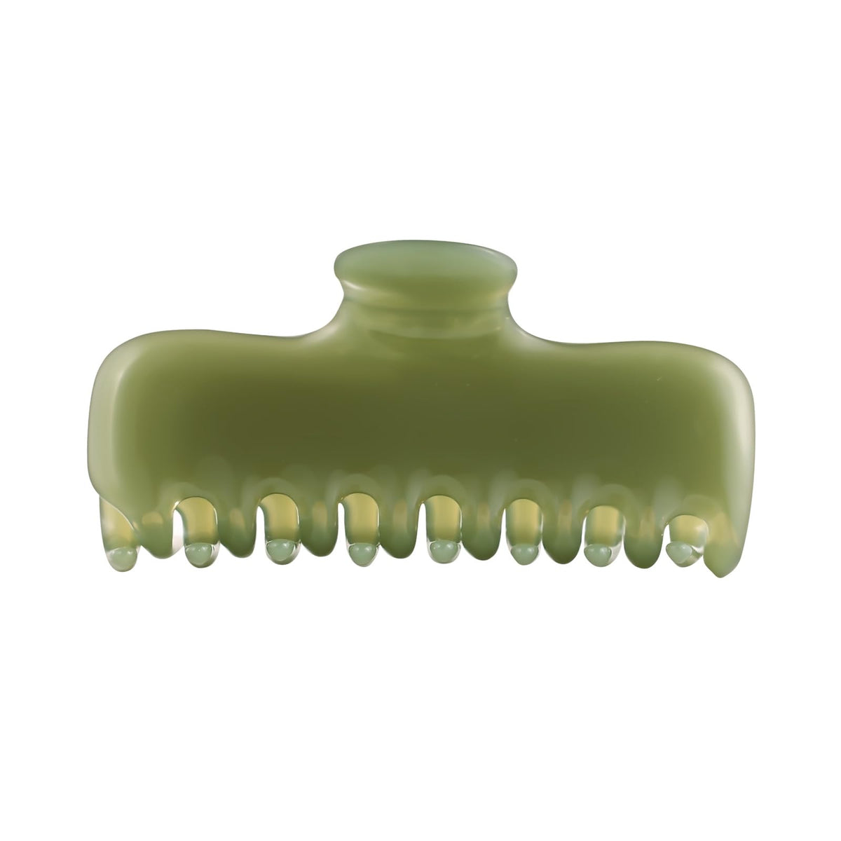 FidesAmor large rectangle clip in olive green securely holds hair with a sleek, polish-ready finish.