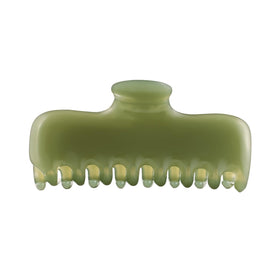 FidesAmor large rectangle clip in olive green securely holds hair with a sleek, polish-ready finish.