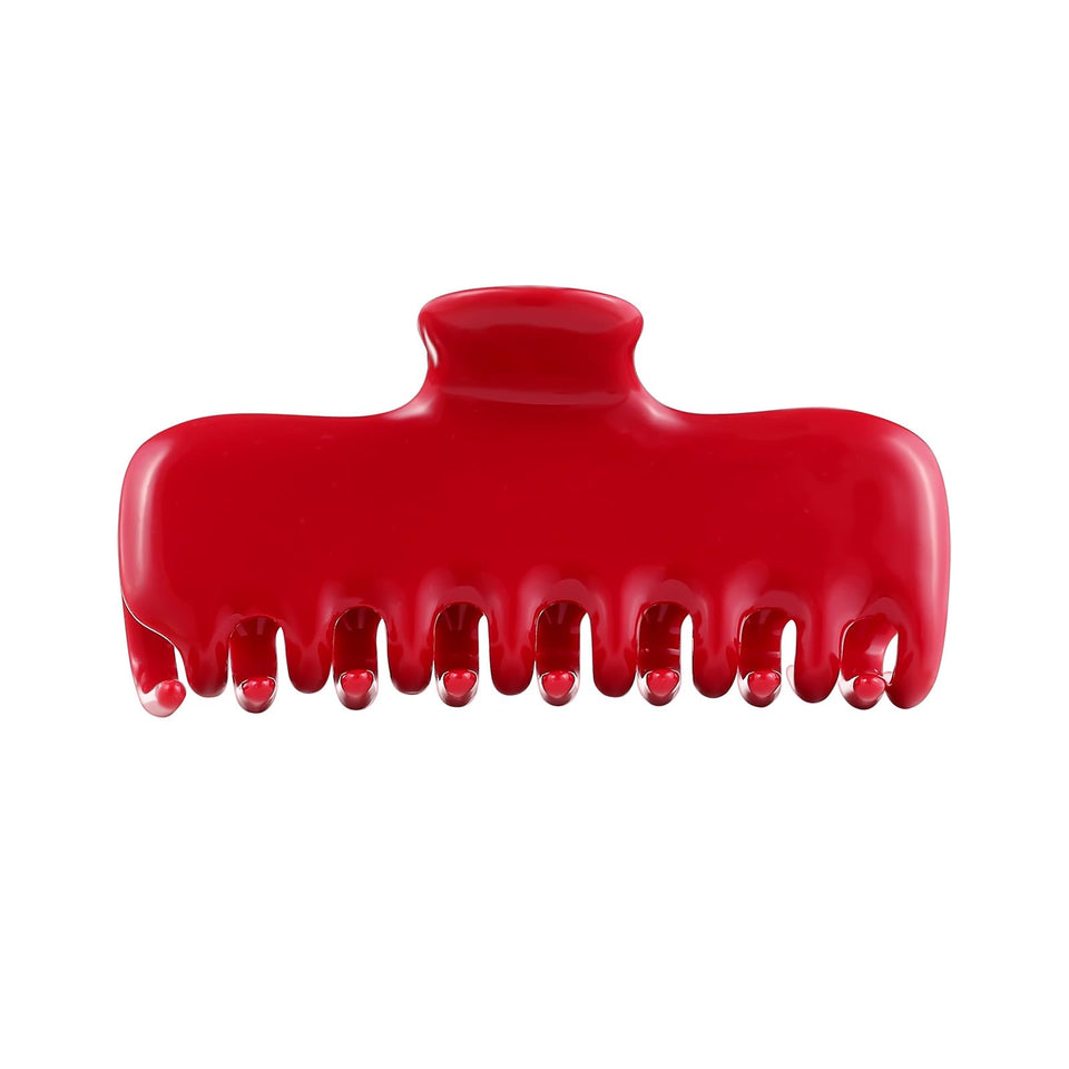 FidesAmor large red jelly clip securely holds hair for everyday styling.