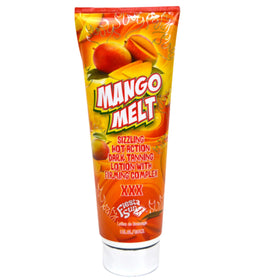 Fiesta Sun Mango Melt bottle front view highlighting quick-absorbing tanning formula