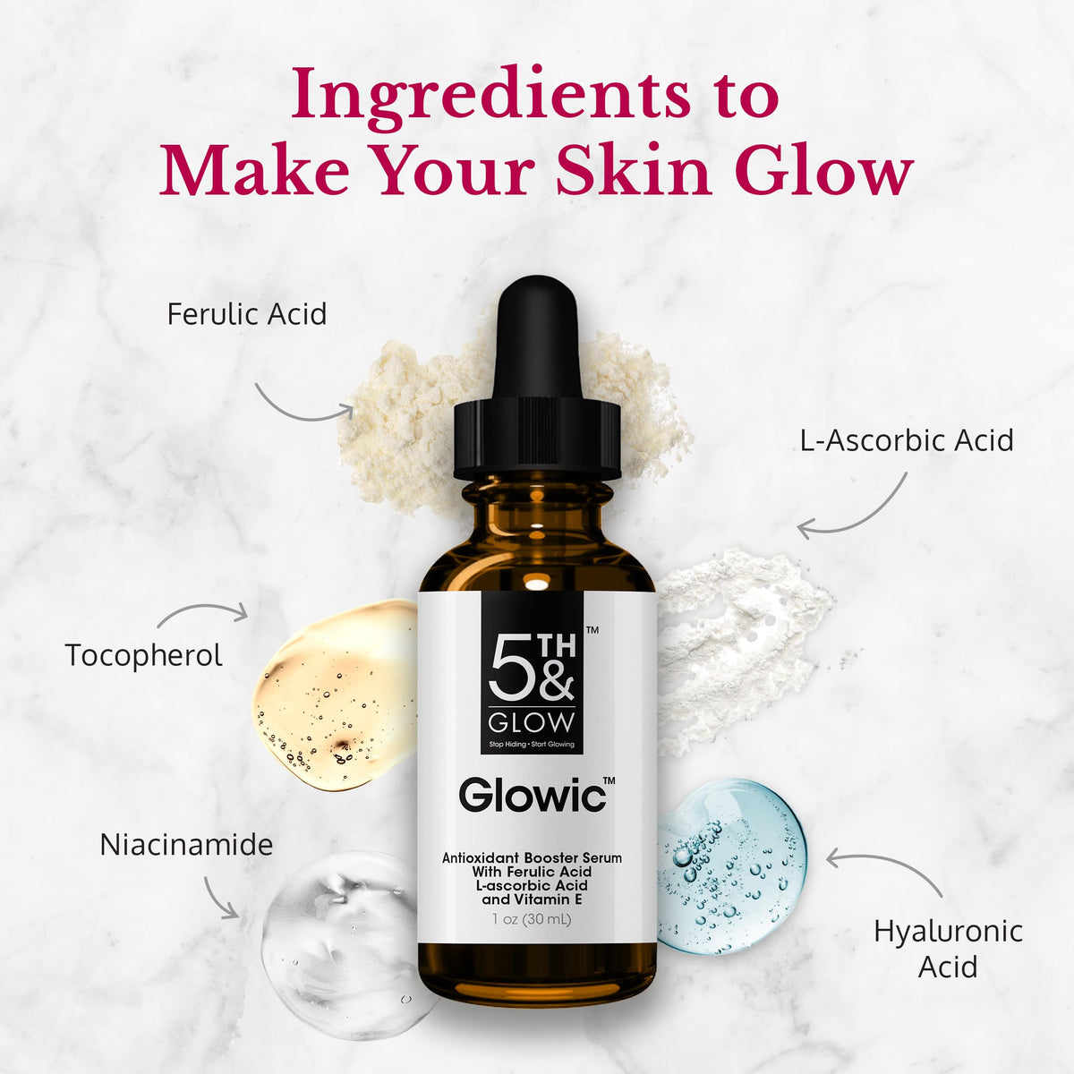 Applying Glowic serum to a clean face in the morning.