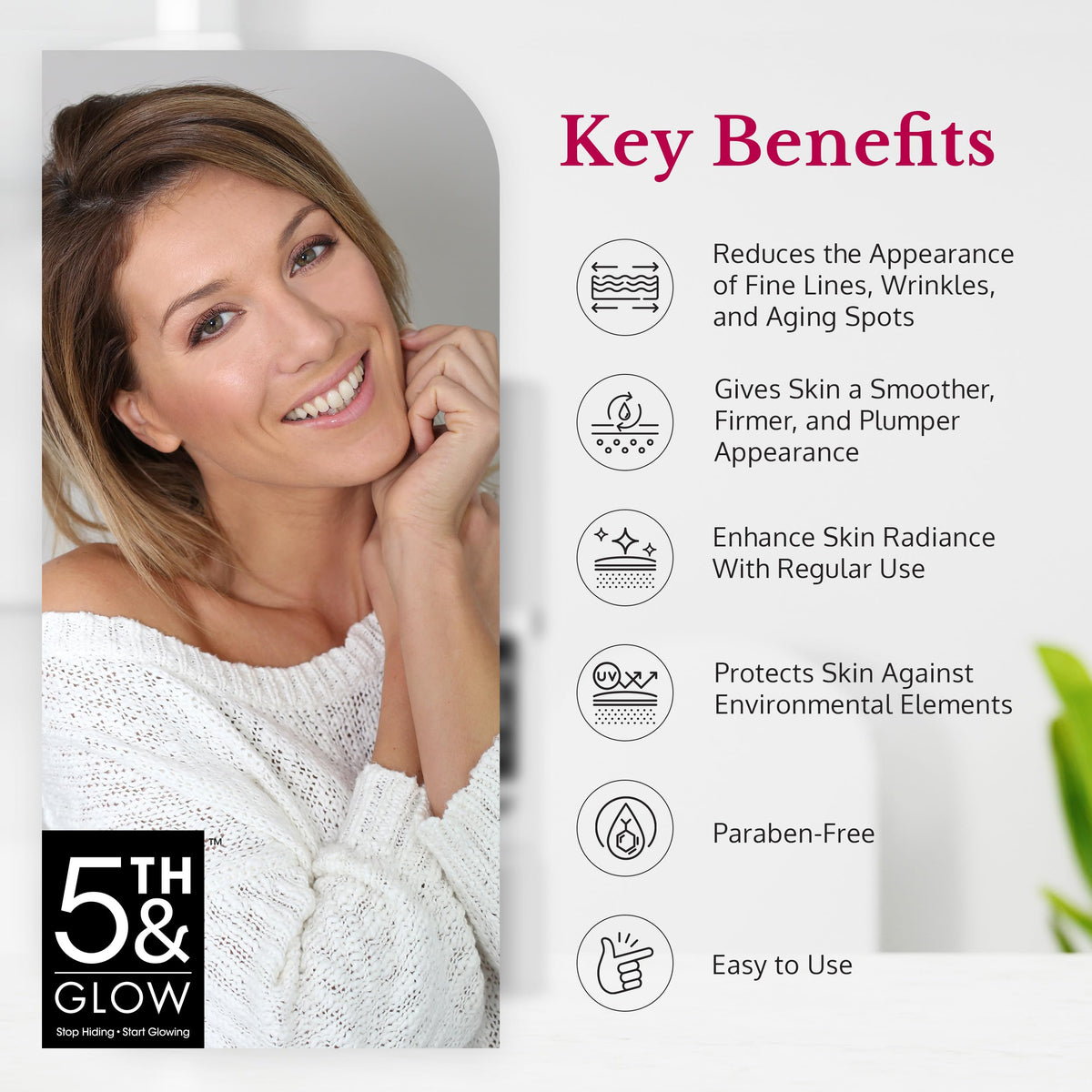Close-up of Glowic ingredients with ferulic acid and vitamin C.