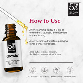 Lightweight, fast-absorbing Glowic serum texture on the skin.