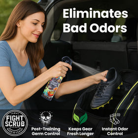 Fight Scrub fast-drying spray applied to skin after practice