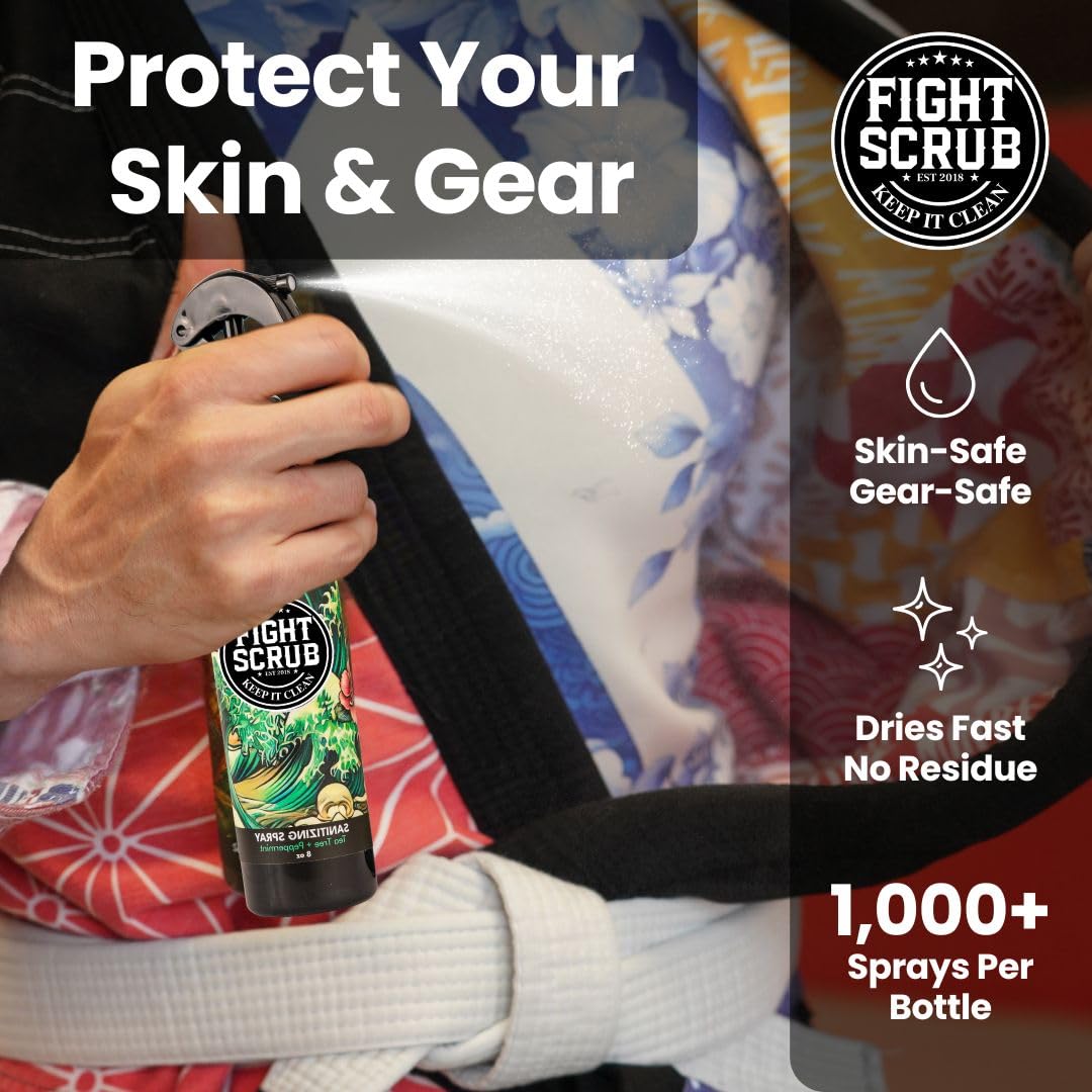 Fight Scrub on gym bag surface keeps essentials cleaner after workouts.