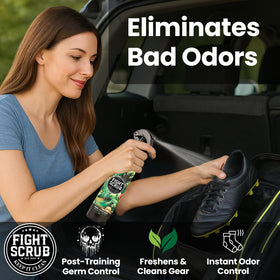 Fight Scrub spritz on uniforms for quick freshness between rounds.