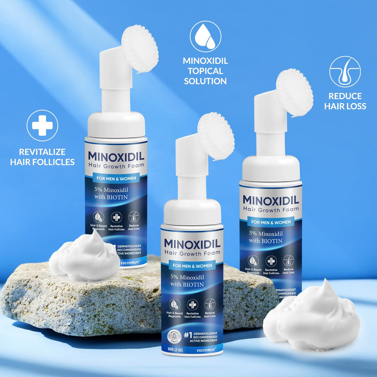 FIGTORUS 5% Minoxidil Foam label close-up
