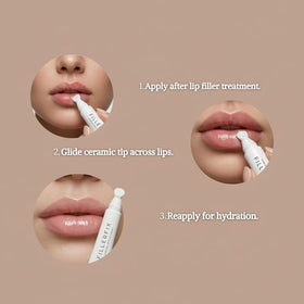 FillerFix argan jojoba babassu lip care formula supports lasting moisture.
