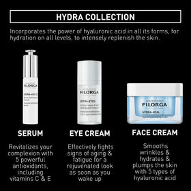 Clean vanity featuring Filorga Optim-Eyes packaging and branding.
